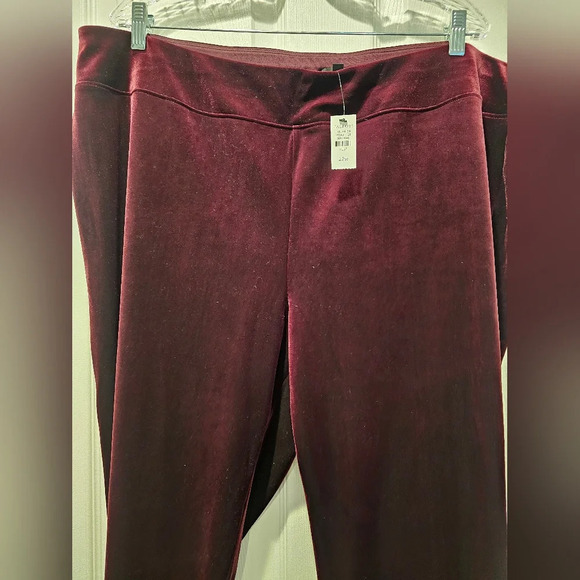 Talbots Plus •Size 22W• Pull On Velveteen Burgundy Pants Career Casual •New Tag• - Picture 11 of 11